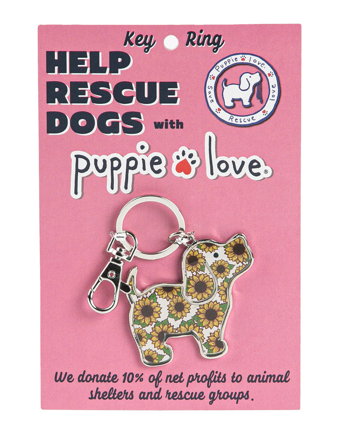 SUNFLOWER PUP KEY RING PUPPIE LOVE