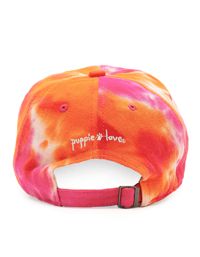 SUNSET TIE DYE BASEBALL HAT PUPPIE LOVE