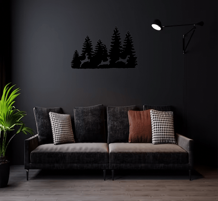 Three Forest Deers - Metal Wall Art - MetalPlex