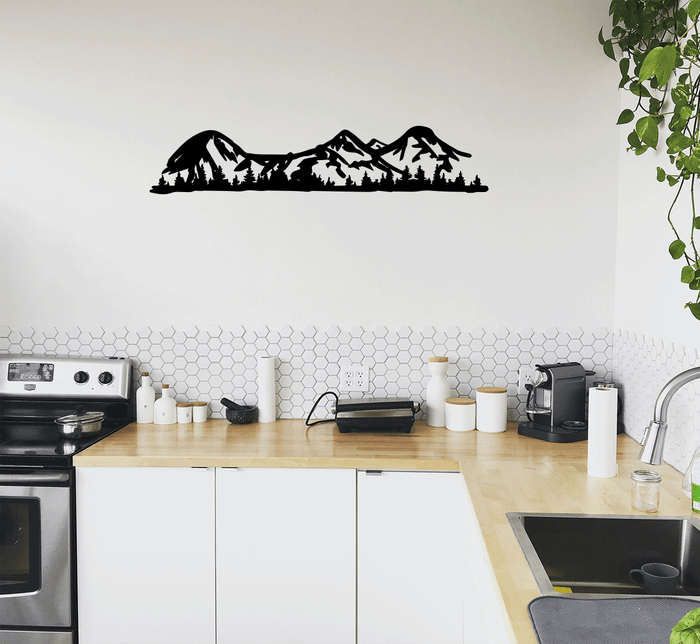 Three Sisters Mountains Metal Wall Art – Oregon Cascade Scenic Nature Wall Decor