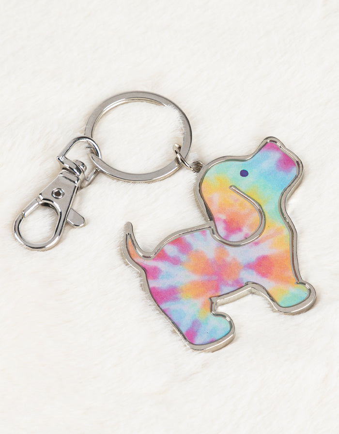 TIE DYE PUP KEY RING PUPPIE LOVE