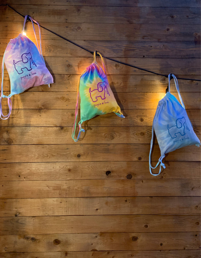 TIE DYE SPORTS BAG, COTTON CANDY PUPPIE LOVE