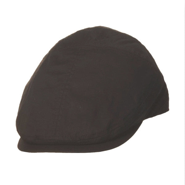 TLS Stefeno Ken Cotton Fashion Panel Flat Cap in Black - Full View