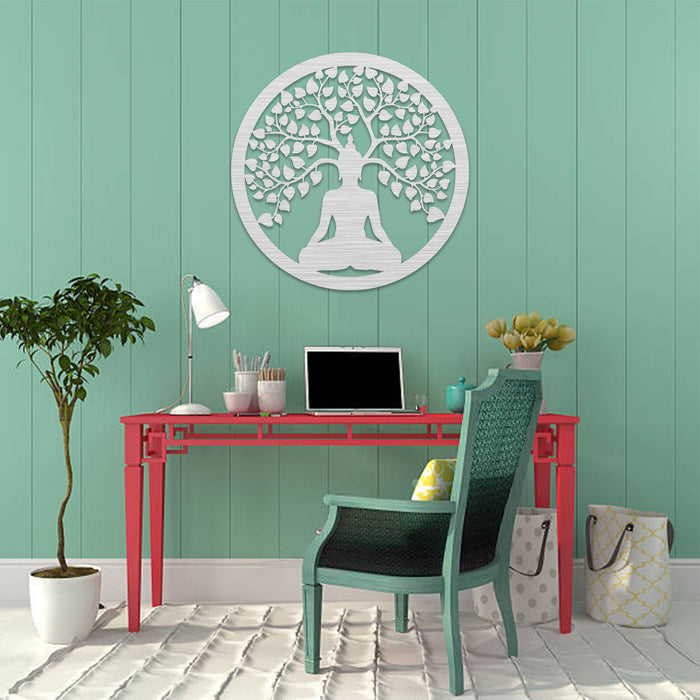 Tree of Life Buddha - Metal Wall Art - MetalPlex