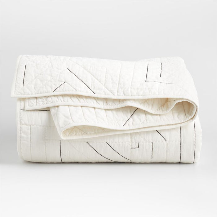 Twigg Cotton Black and White Full/Queen Quilt