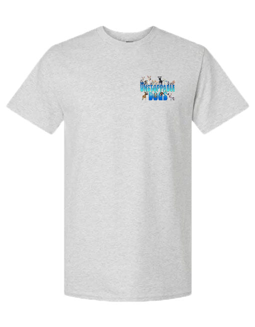 UNSTOPPABLE DOGS LOGO TEE, ASH GREY UNSTOPPABLE DOGS