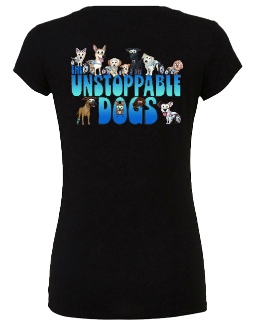 UNSTOPPABLE DOGS LOGO TEE, LADIES' SLIM FIT TEE UNSTOPPABLE DOGS
