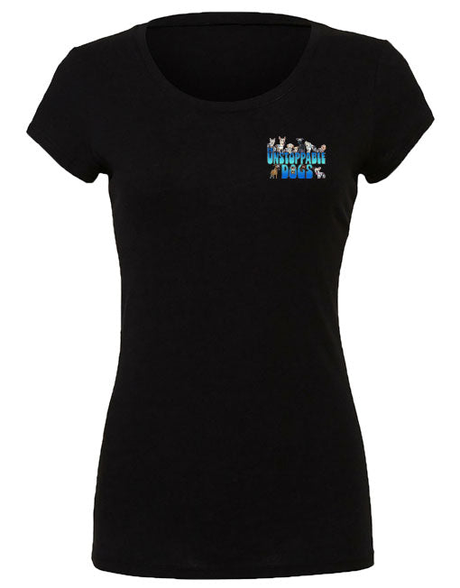 UNSTOPPABLE DOGS LOGO TEE, LADIES' SLIM FIT TEE UNSTOPPABLE DOGS