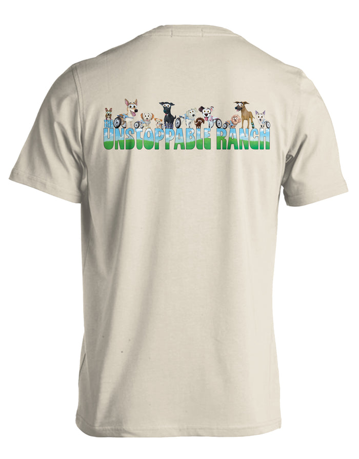 UNSTOPPABLE RANCH LOGO TEE, NATURAL UNSTOPPABLE DOGS