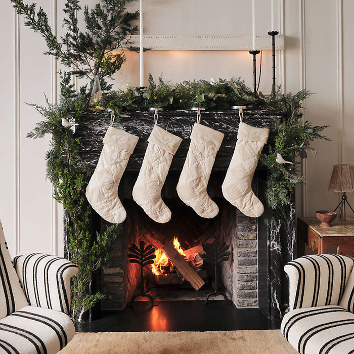 Velvet Heritage Ivory Christmas Stocking