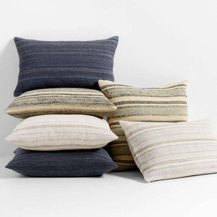 Vittoria Silk Blend Textured 23"x23" Deep Indigo Blue Throw Pillow Cover