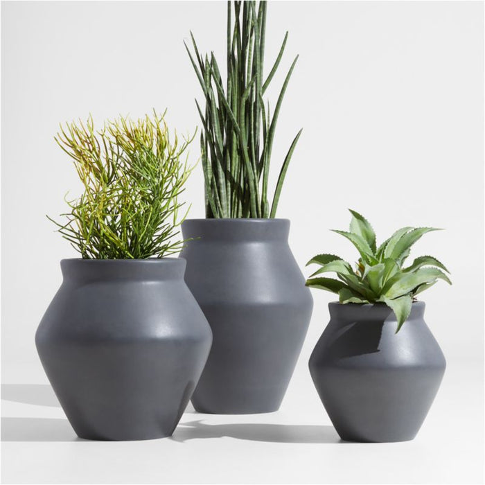 Wabi Small Slate Fiberstone Planter by Leanne Ford