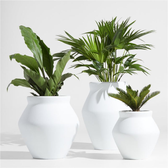 Wabi Small White Fiberstone Planter by Leanne Ford