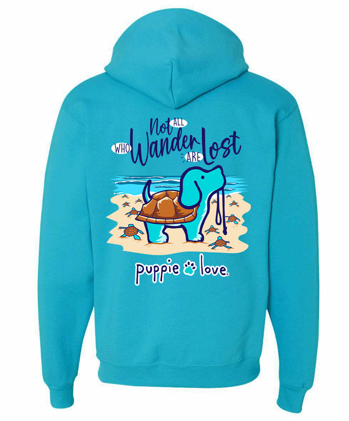 WANDER LOST TURTLE PUP, ADULT HOODIE PUPPIE LOVE