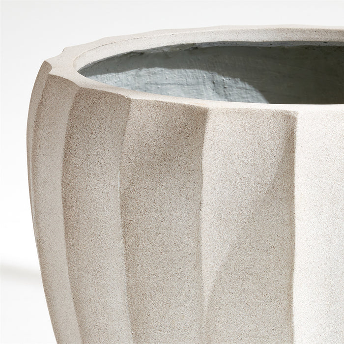 Warren Medium Warm White Ficonstone Outdoor Planter 20.1"