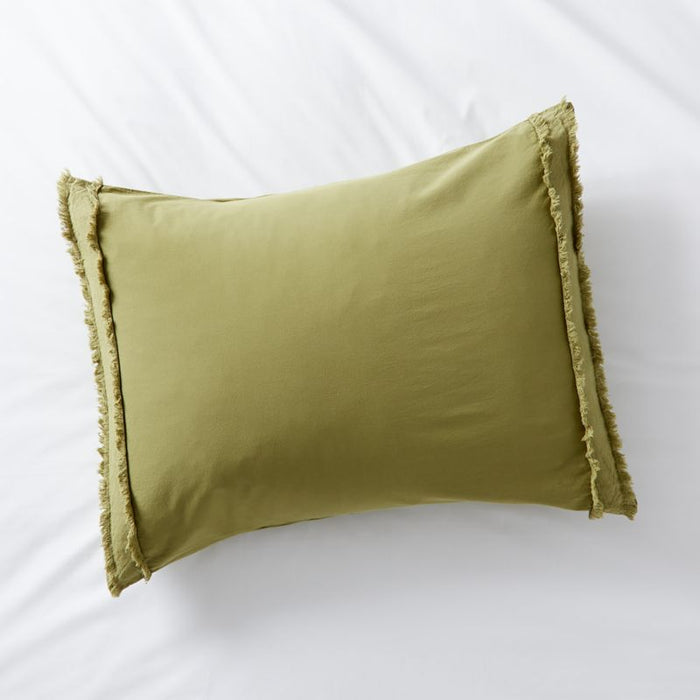 Washed Organic Cotton Fern Standard Pillow Sham - Crate and Barrel Philippines