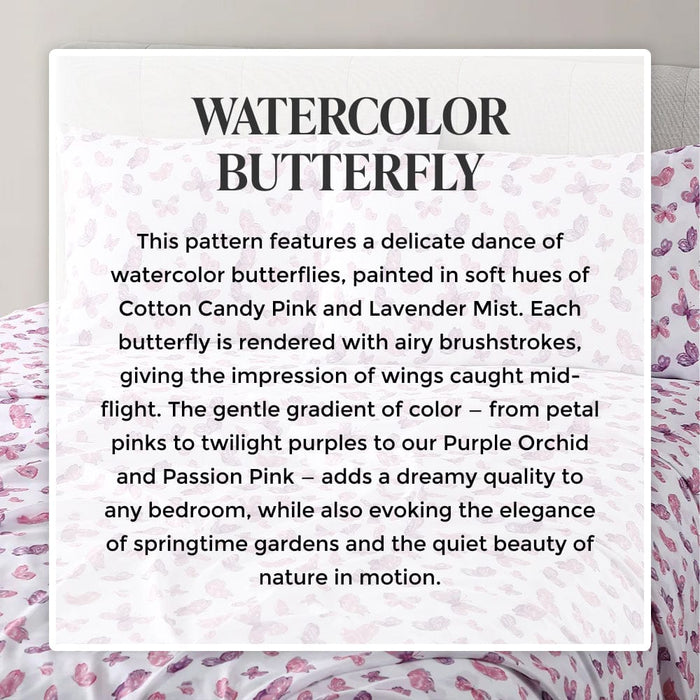 Watercolor Butterfly Pillowcase Set