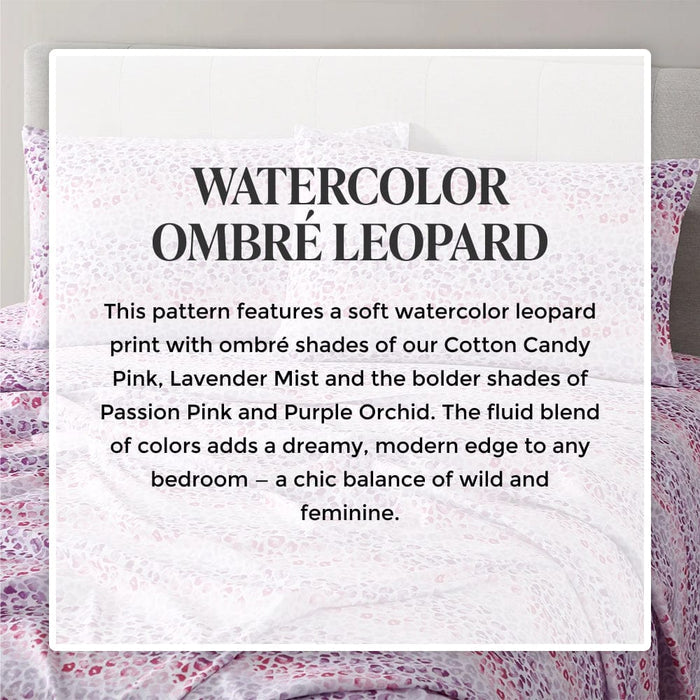 Watercolor Ombre Leopard Pillowcase Set