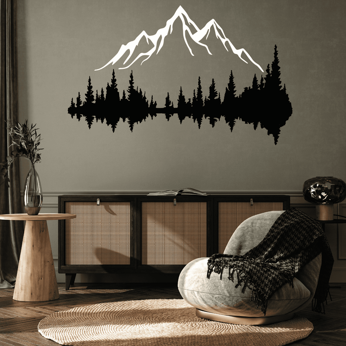 2 Pcs Mountain Range and Dark Forest Metal Wall Art - MetalPlex