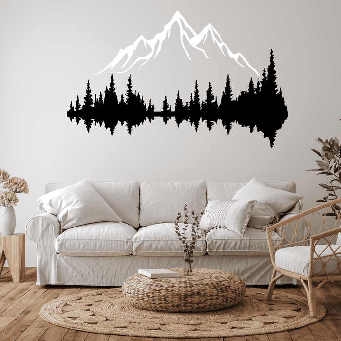 2 Pcs Mountain Range and Dark Forest Metal Wall Art - MetalPlex
