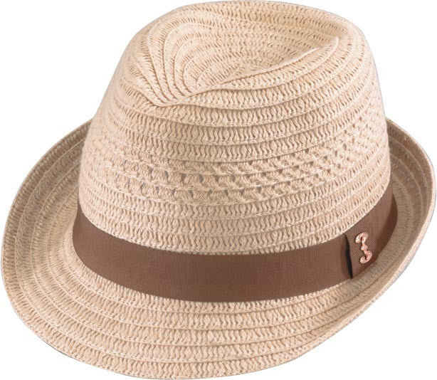 Who Ced - Beige Lafayette Braid Fedora Hat