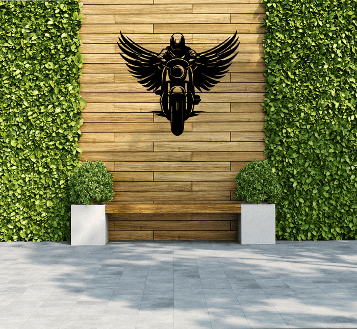Winged Biker - Metal Wall Art