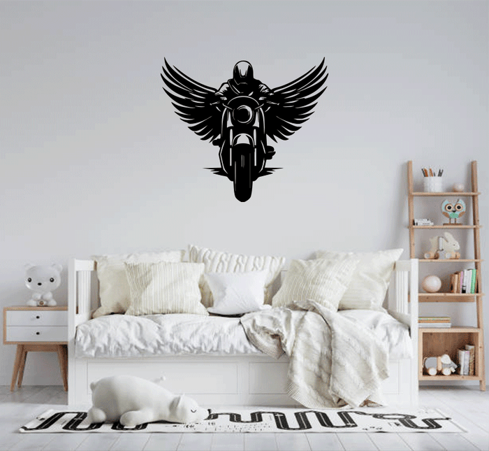 Winged Biker - Metal Wall Art