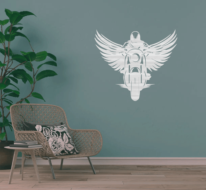 Winged Biker - Metal Wall Art