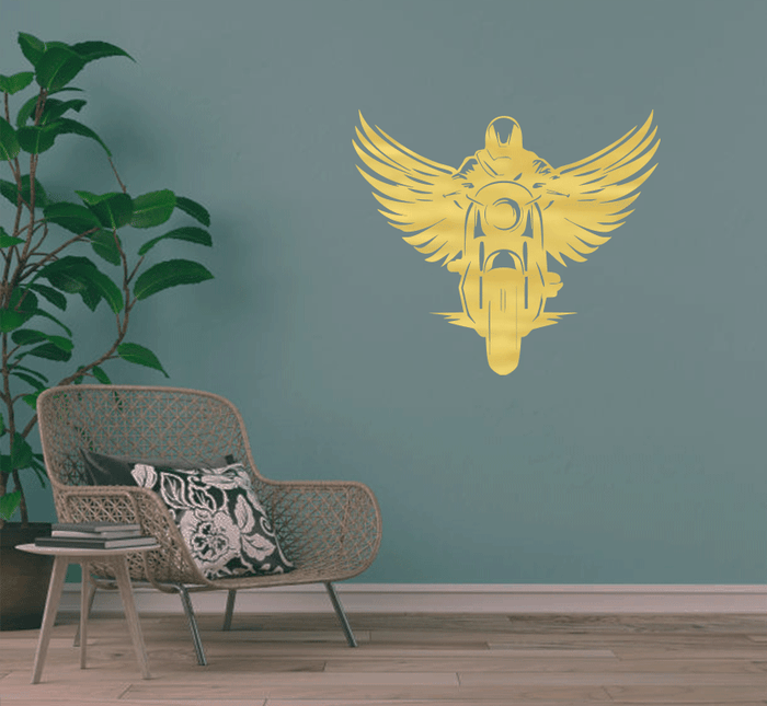 Winged Biker - Metal Wall Art