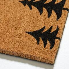 Winter Tree Line Black and Natural Holiday Doormat 24"x57"