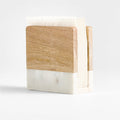 Wood and Marble Napkin Holder