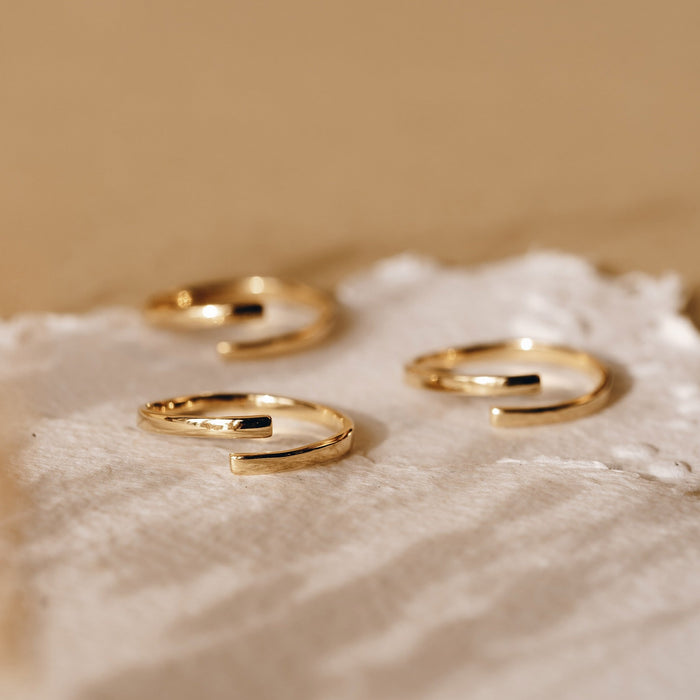Three wrap rings in gold vermeil