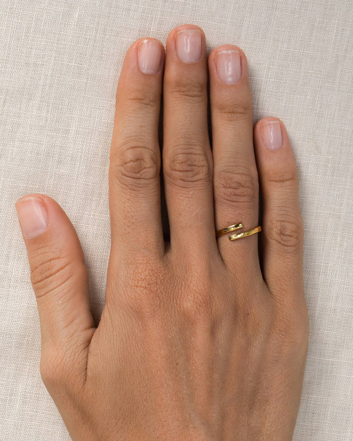 Wrap ring in gold vermeil