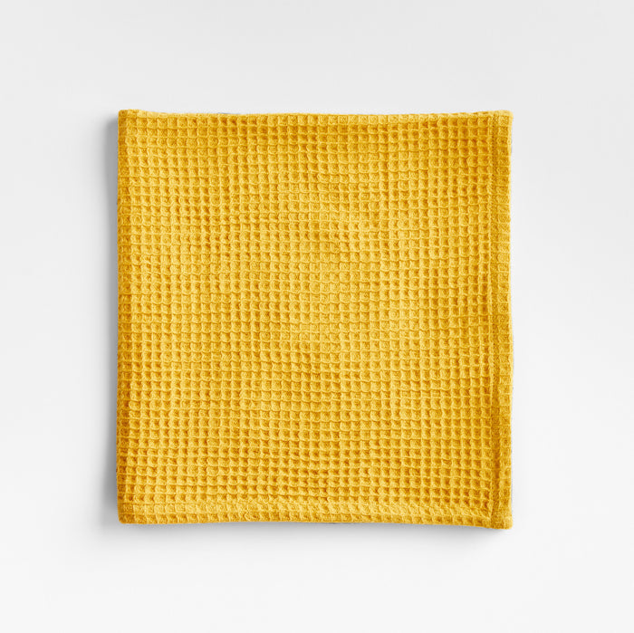 Wren Saffron Yellow Waffle Weave Organic Cotton Napkin