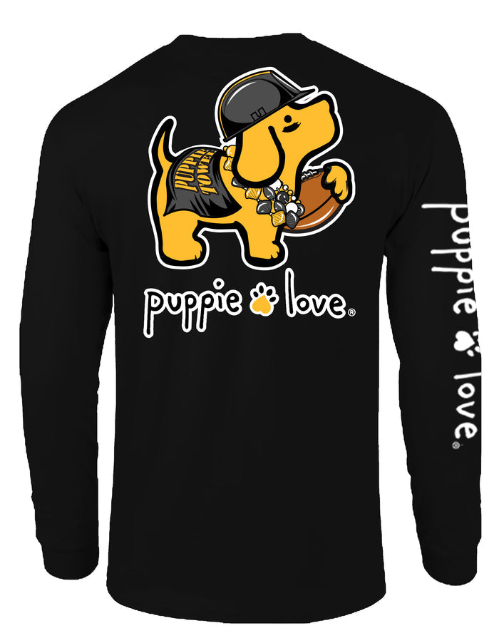 YELLOW AND BLACK MASCOT PUP, ADULT LS PUPPIE LOVE