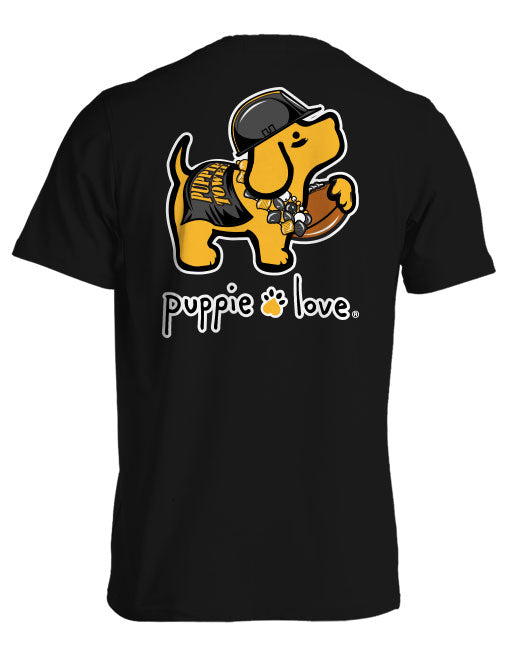 YELLOW AND BLACK MASCOT PUP PUPPIE LOVE