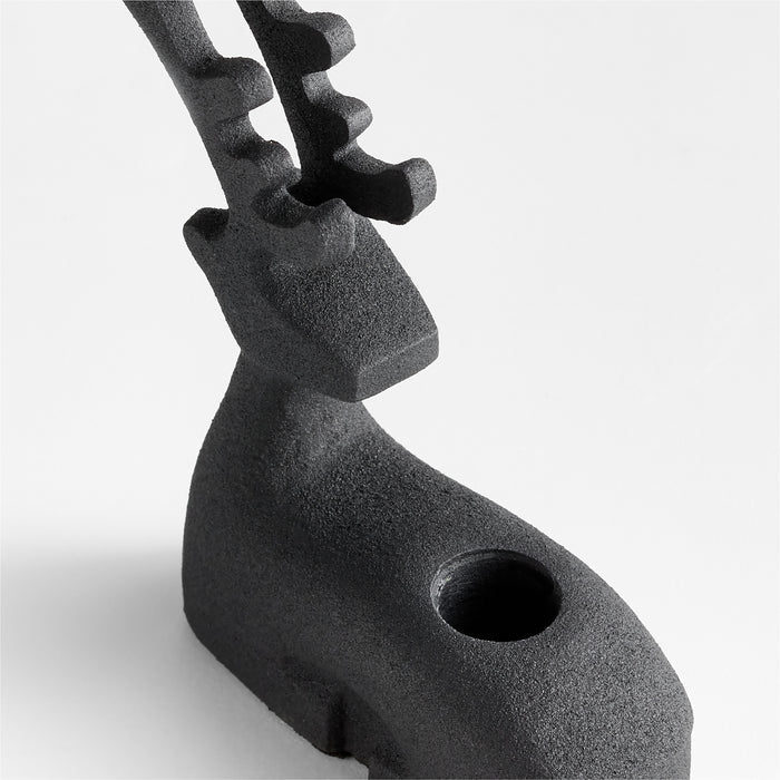 Zinc Holiday Reindeer Taper Candle Holder