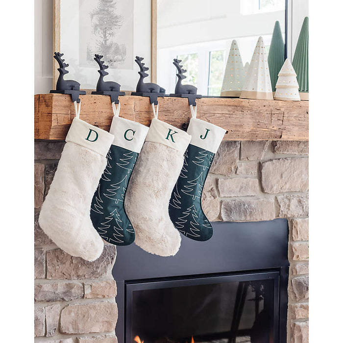 Zinc Sitting Reindeer Christmas Stocking Hook